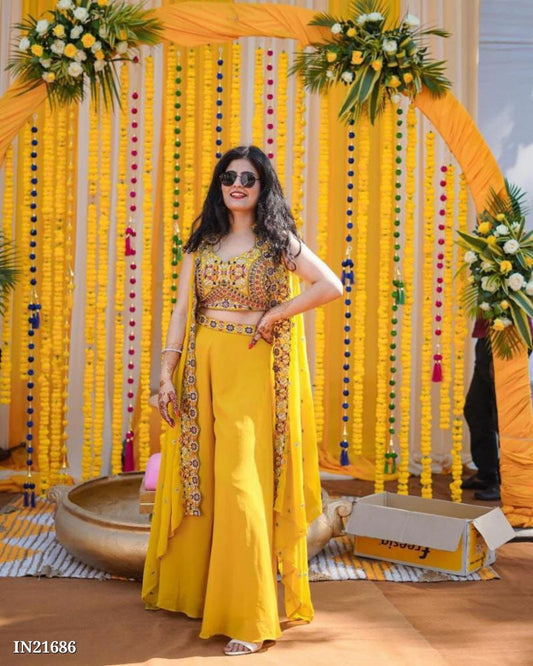 Haldi Shrug Lehenga Set