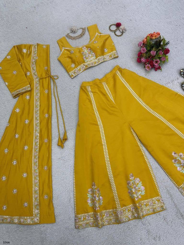 Yellow shrug lehenga