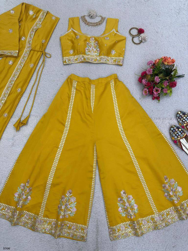 Yellow shrug lehenga