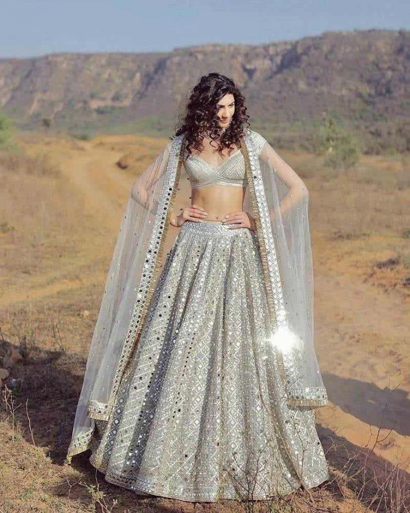 Launching New Lehenga with Mono Satin Silk & Foil Mirror