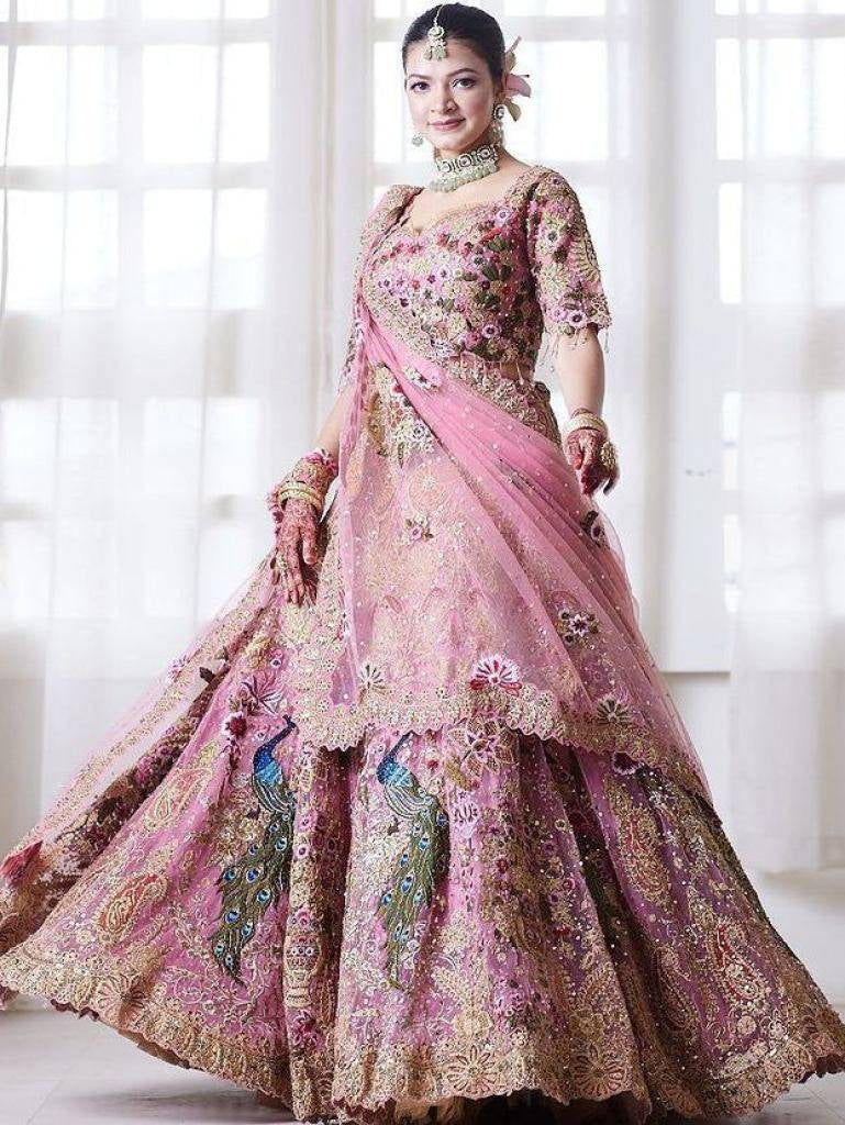 Pink Wedding Designer Georgette Lehenga Choli