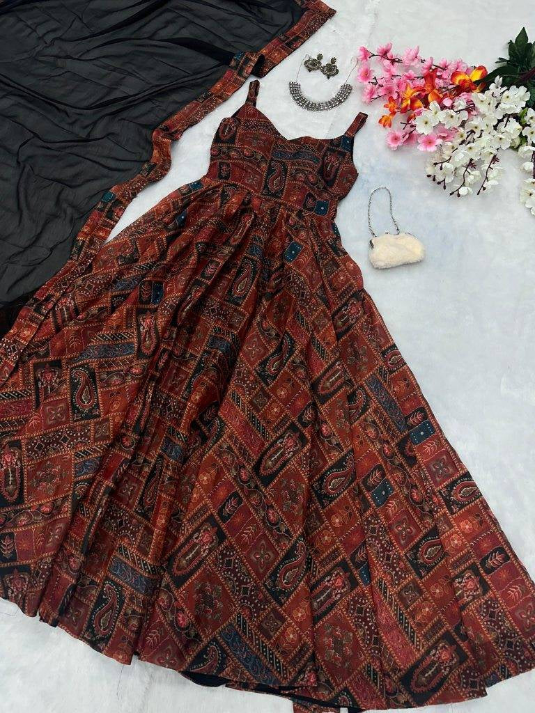 Presenting Digital Printed Anarkali Gown