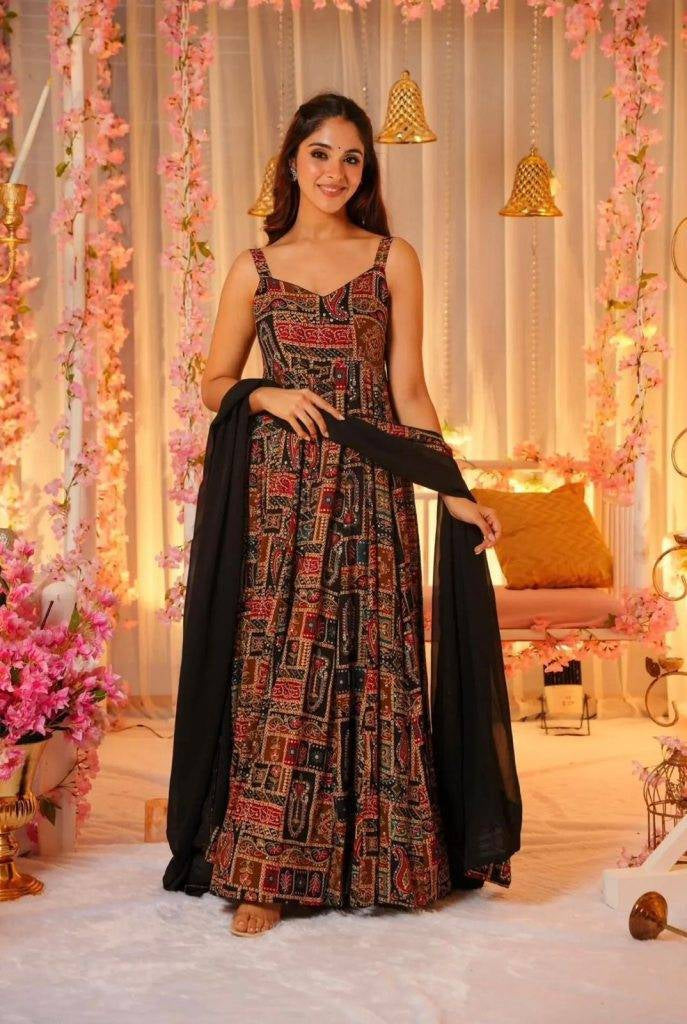 Presenting Digital Printed Anarkali Gown